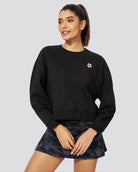 Crop Oversized Sweatshirt in Black