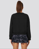 Crop Oversized Sweatshirt in Black