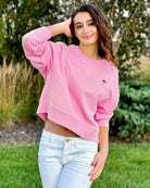 Bubblegum Crop Oversized Sweatshirt
