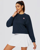 Navy Crop Oversized Sweatshirt