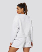 Crop Oversized Sweatshirt in Ultra Light Grey 
