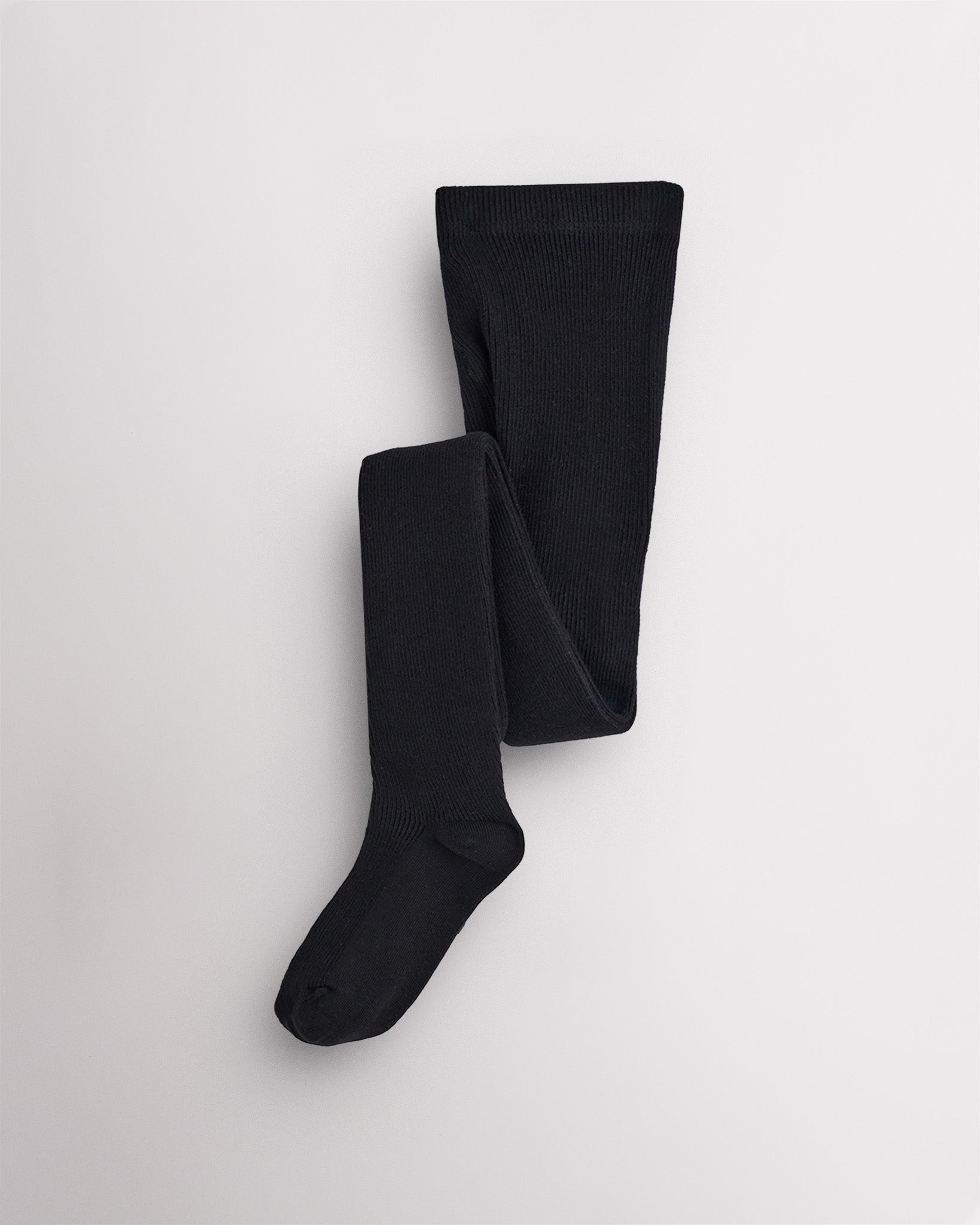 Girls Cotton Knit Tights in Black