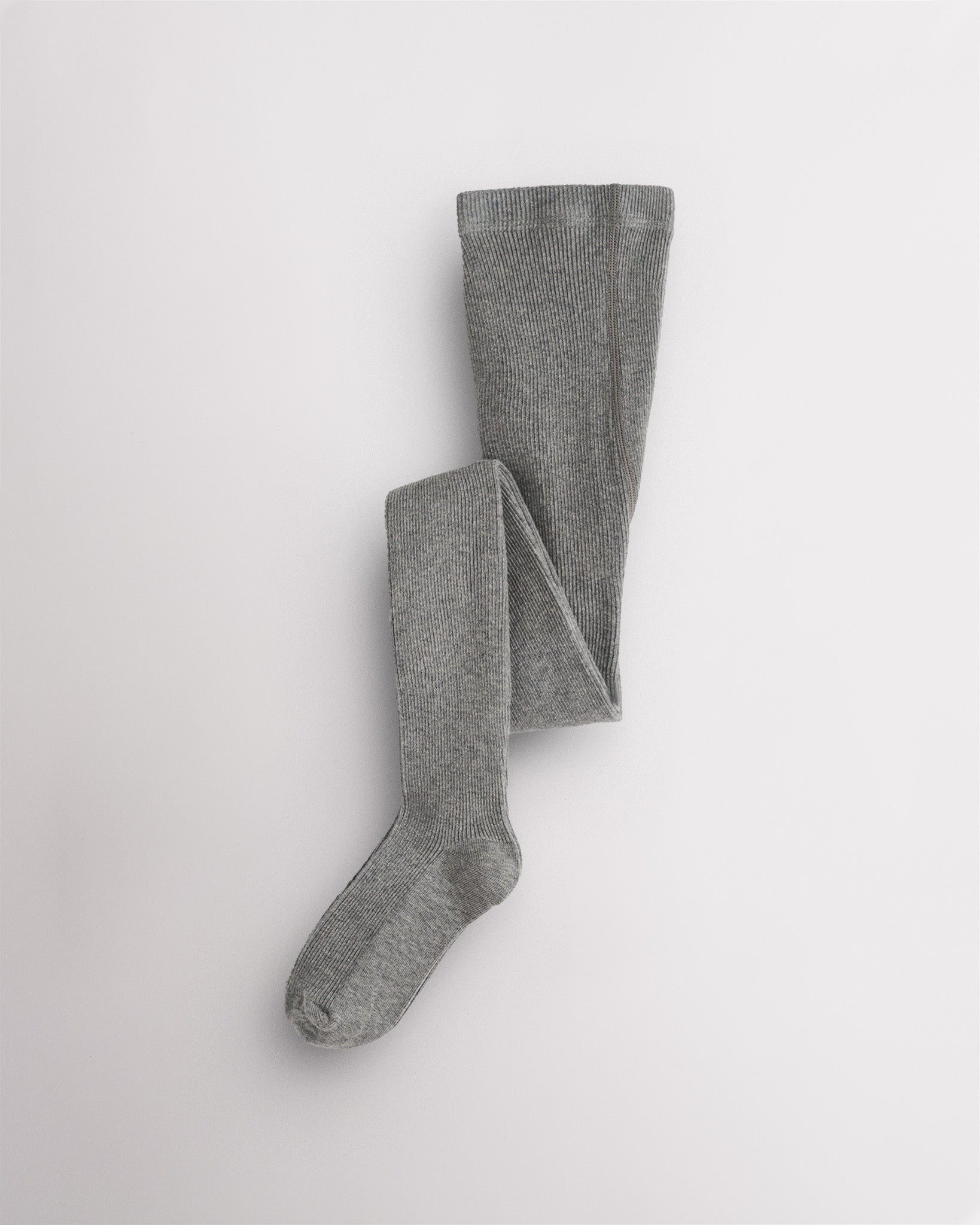 Girls Cotton Knit Tights in Grey