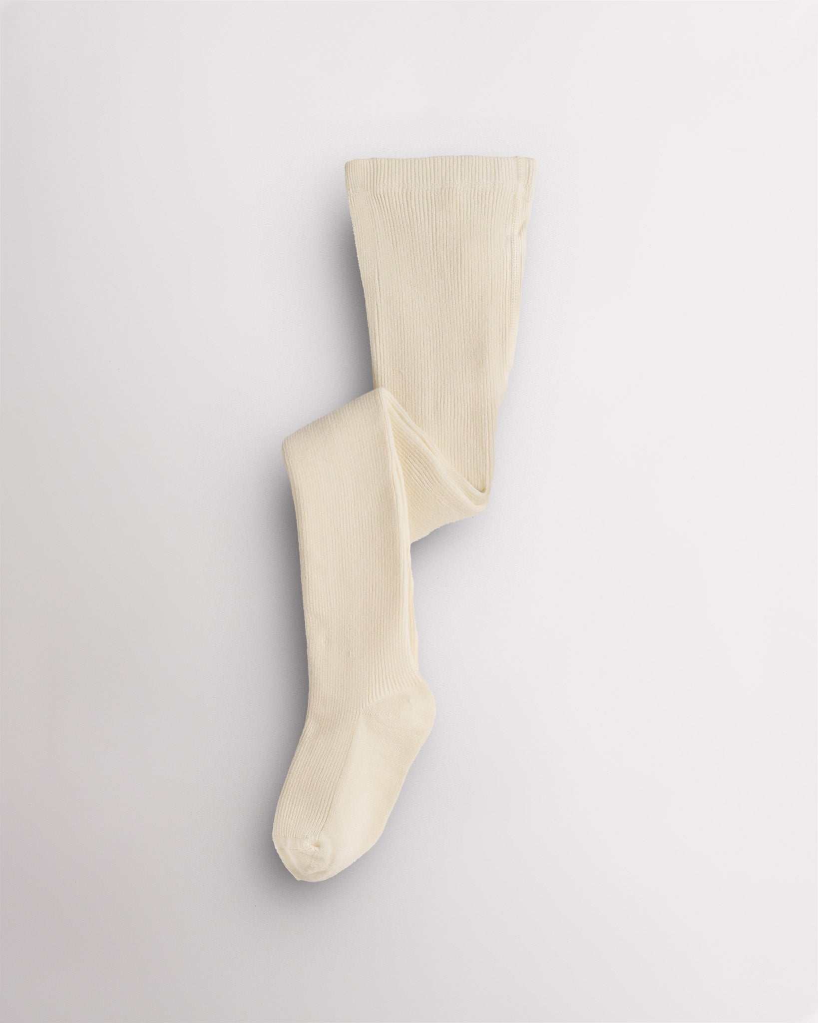 Girls Cotton Knit Tights in Ivory