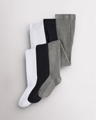 Girls Cotton Knit Tights 3-Pack
