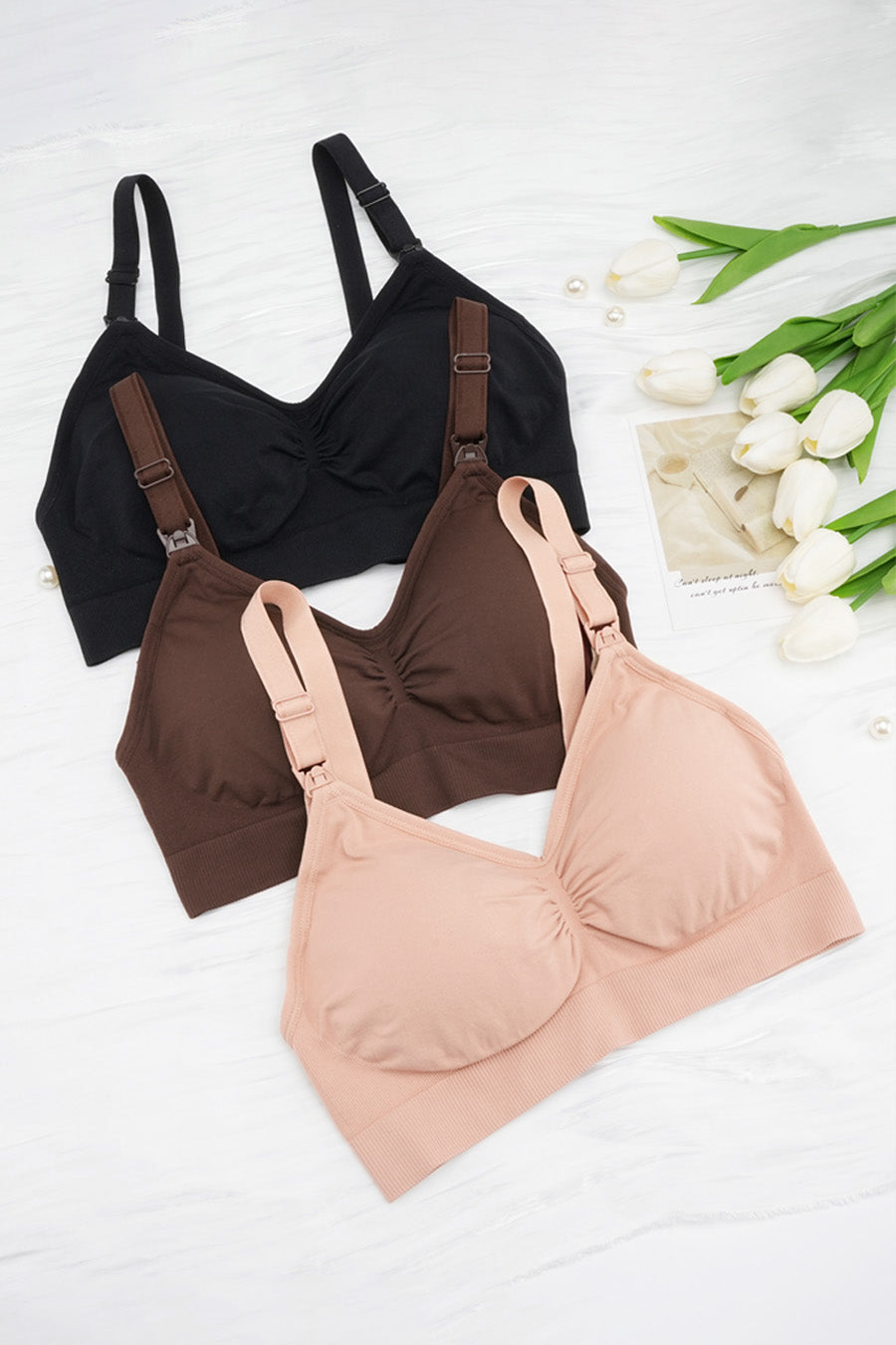 One-hand access nursing bra designed for quick and convenient breastfeeding