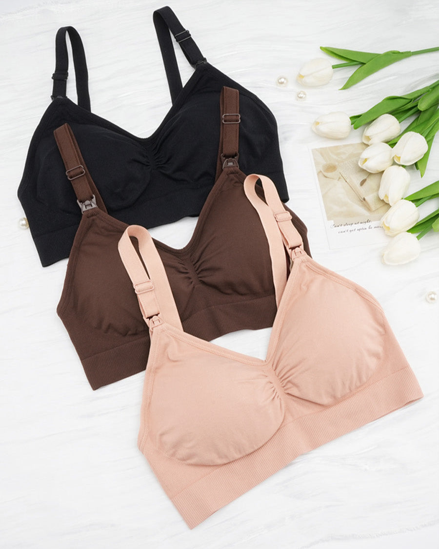 One-hand access nursing bra designed for quick and convenient breastfeeding