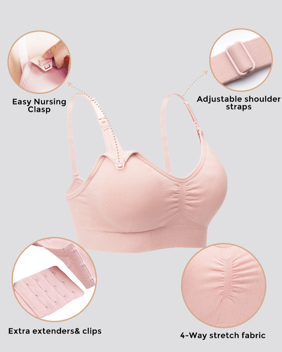 Plus size nursing bra with one-hand hook 