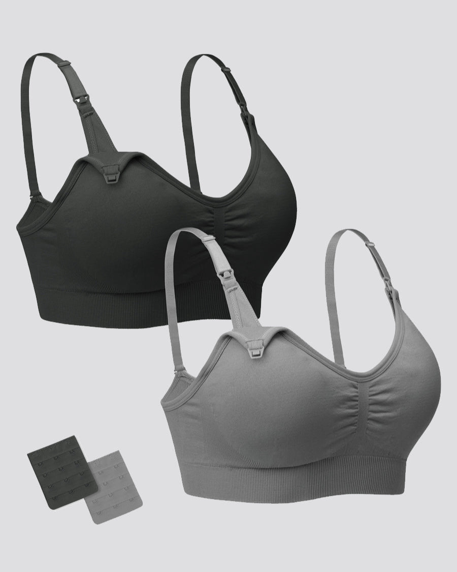 Soft fabric nursing bra with easy access.
