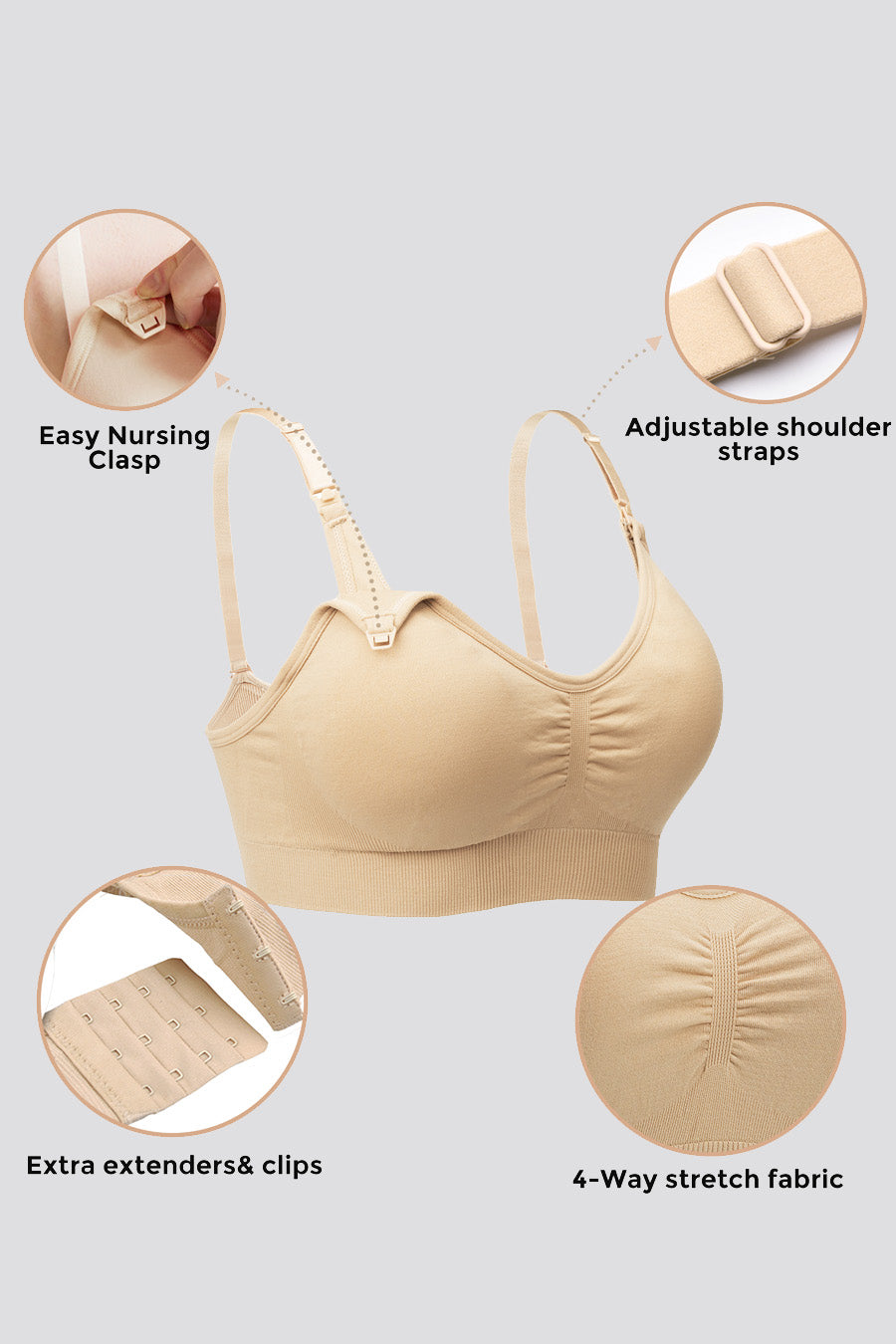 Breathable bra with secure, snug fit