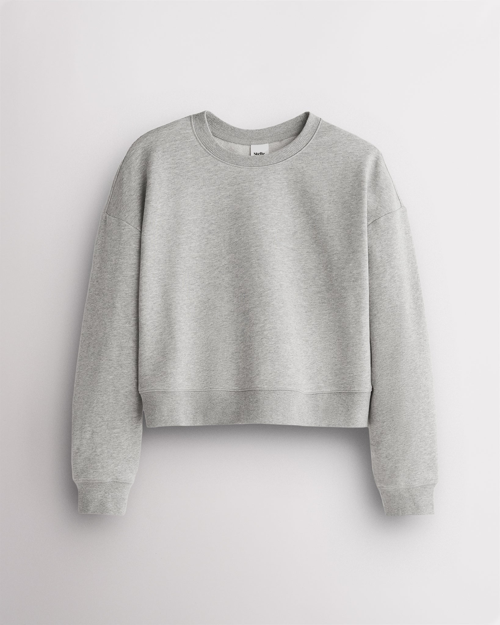 Women’s Oversized Cropped Crewneck Sweatshirt in Neutral Grey