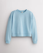 Women’s Oversized Cropped Crewneck Sweatshirt in Sky Blue