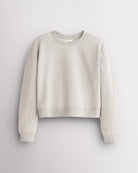 Women’s Oversized Cropped Crewneck Sweatshirt in Stone Heather