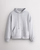Women’s Oversized Fleece Hoodie with Embroidered Cuff in Light Heather Grey