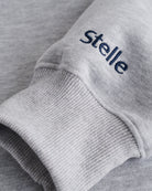 Women’s Oversized Fleece Hoodie with Embroidered Cuff in Light Heather Grey