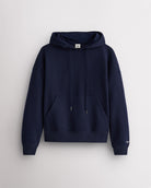 Women’s Oversized Fleece Hoodie with Embroidered Cuff in Navy