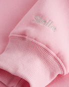 Women’s Oversized Fleece Hoodie with Embroidered Cuff in Pink