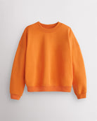 Drop Shoulder Fleece Crewneck in Orange