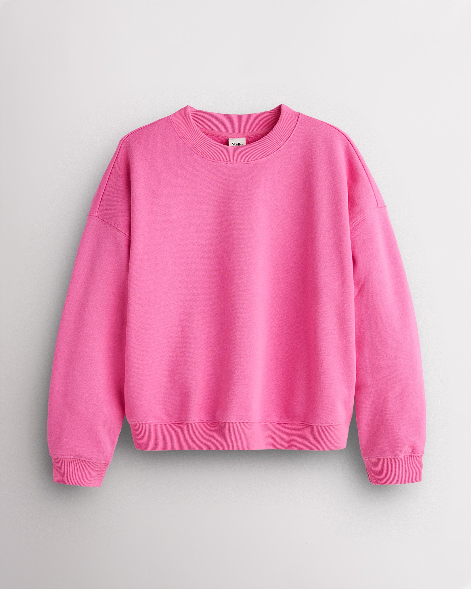 Drop Shoulder Fleece Crewneck in Taffy Pink