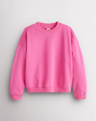 Drop Shoulder Fleece Crewneck in Taffy Pink