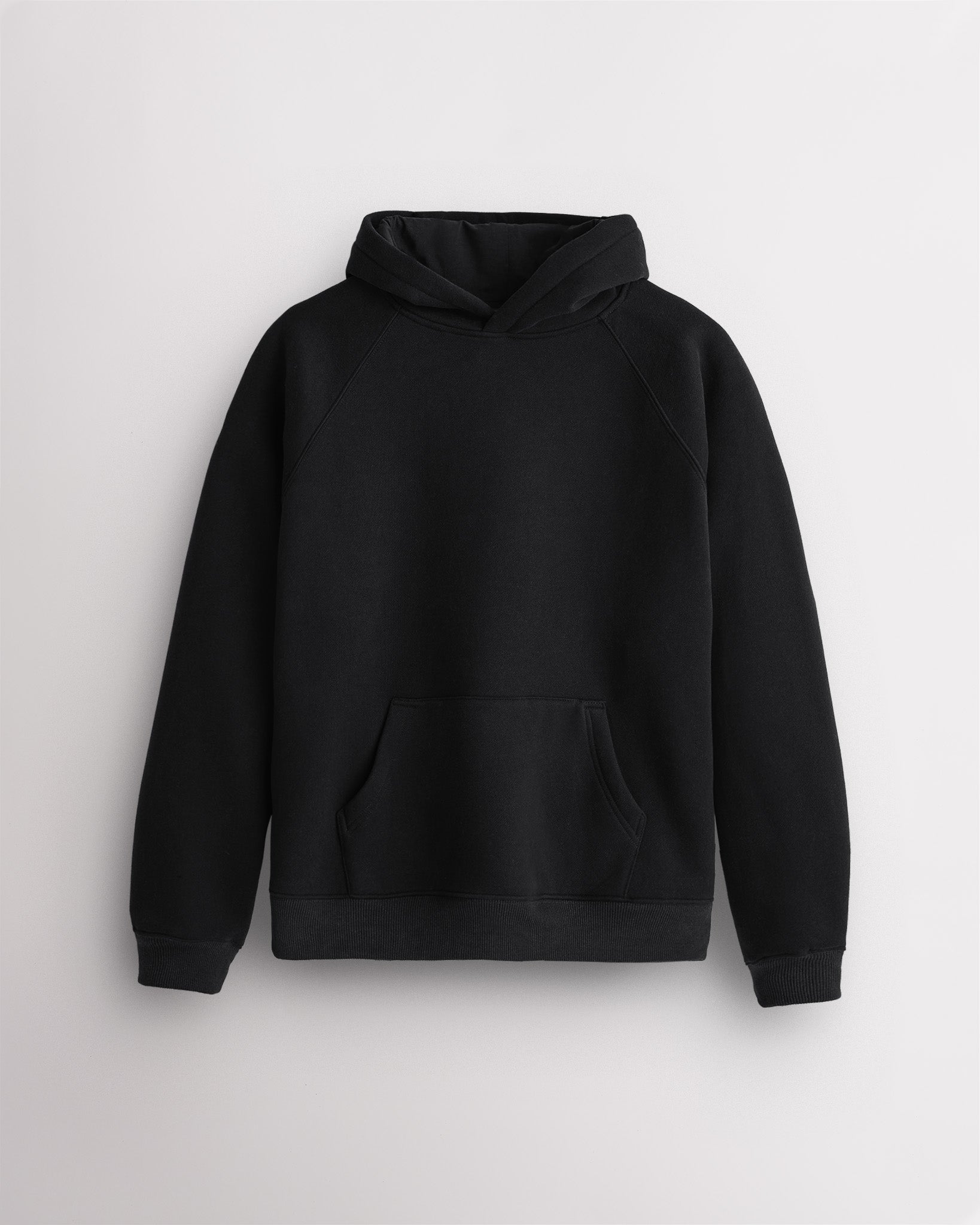 Women’s Oversized Raglan Sleeve Fleece Hoodie in Black