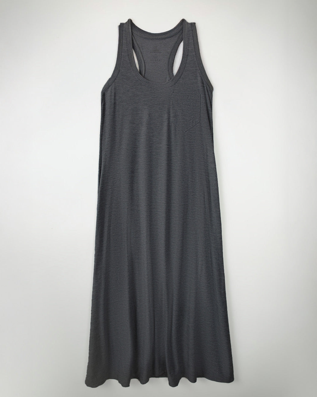 Heather Charcoal Cloud Essential Wide Strap A-Line Long Dress