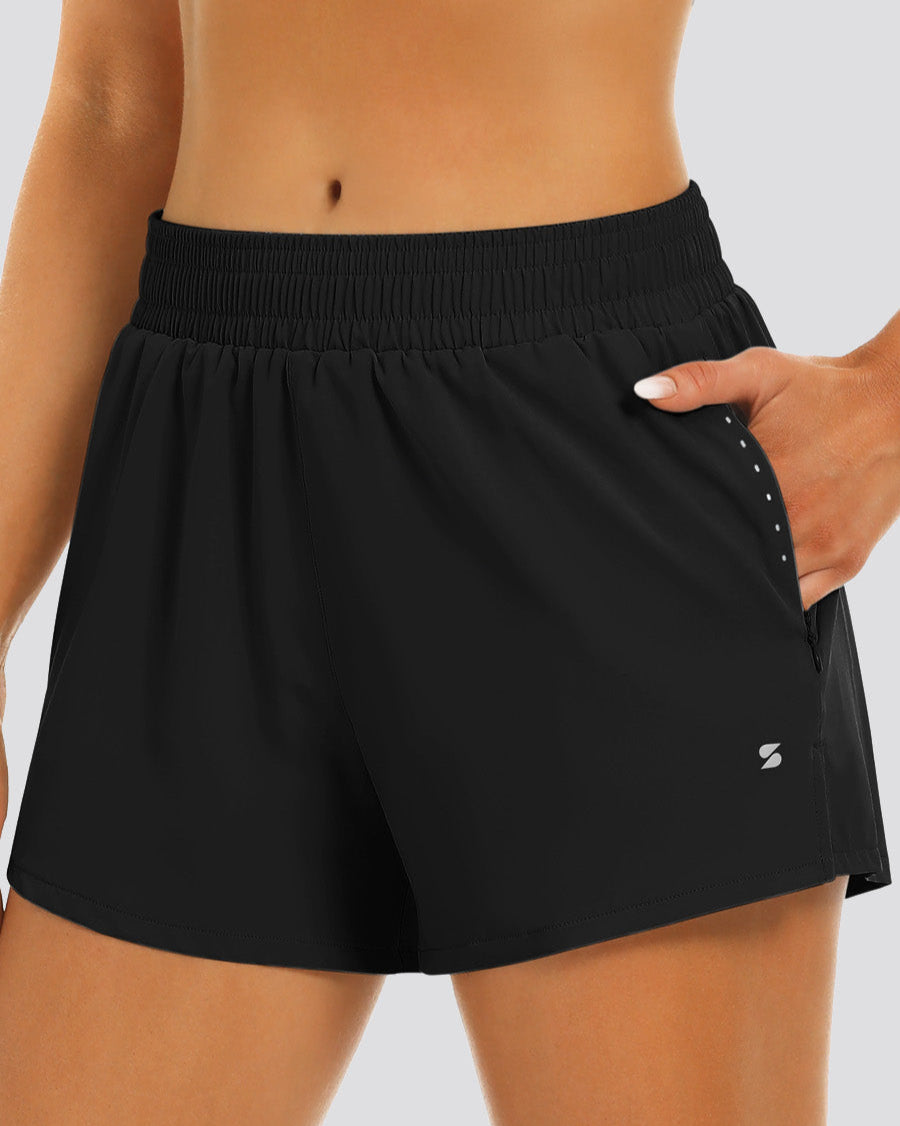 Black Running Shorts 3" with Pockets