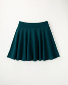 Green Stretchy Flared Mini Skirt with Shorts 