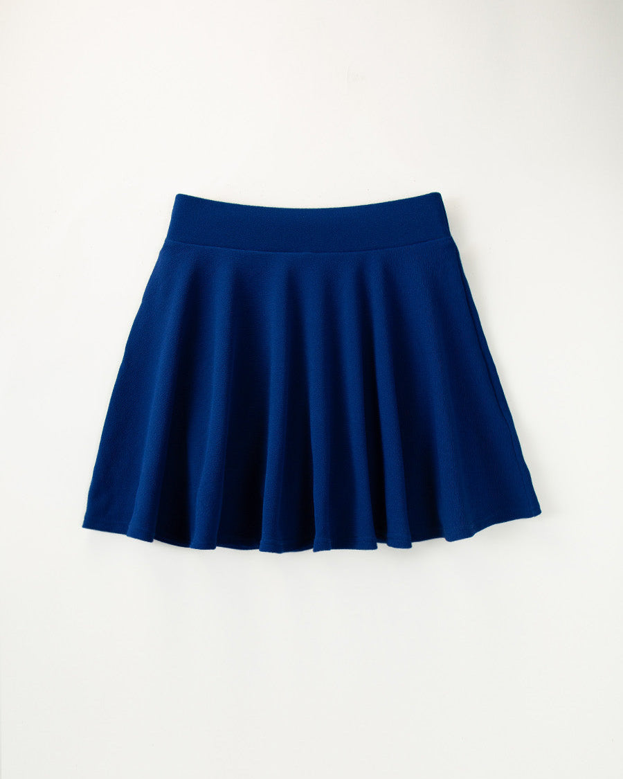 Royal Blue Stretchy Flared Mini Skirt with Shorts