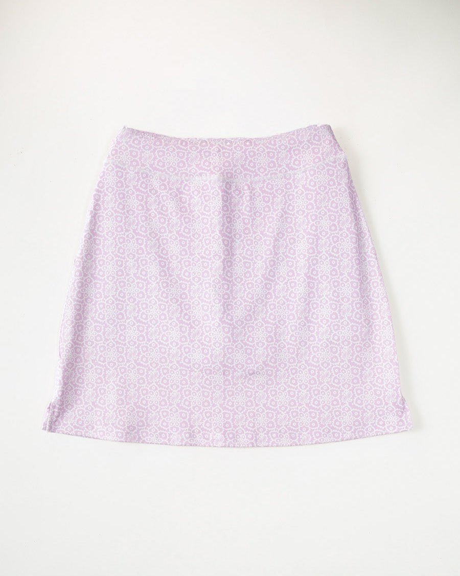 Paisley Bloom womens a-line skort flat lay