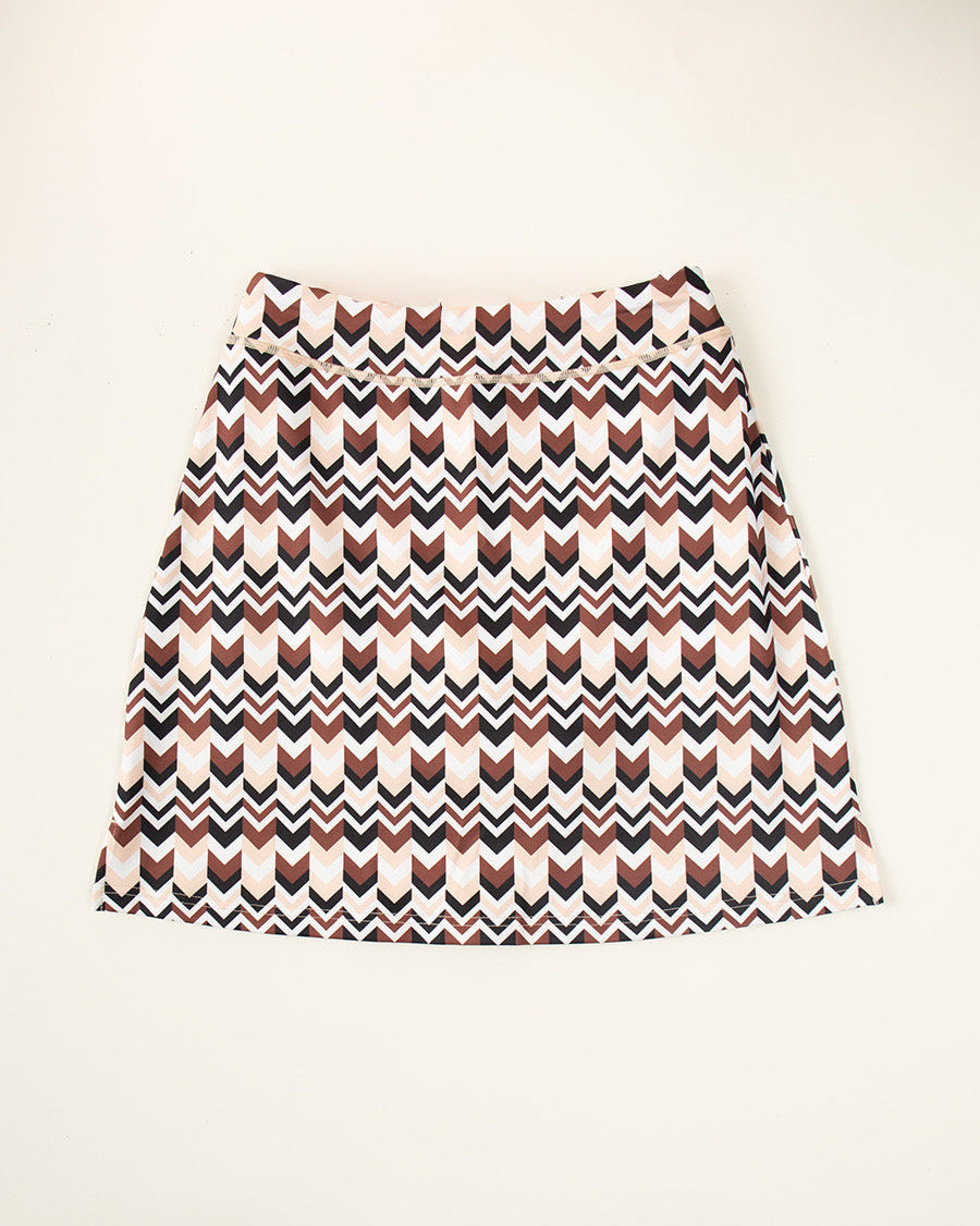 retro geo womens skirt flat lay