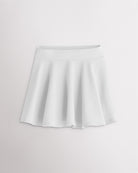 White flared skater casual skort with a wide waistband.