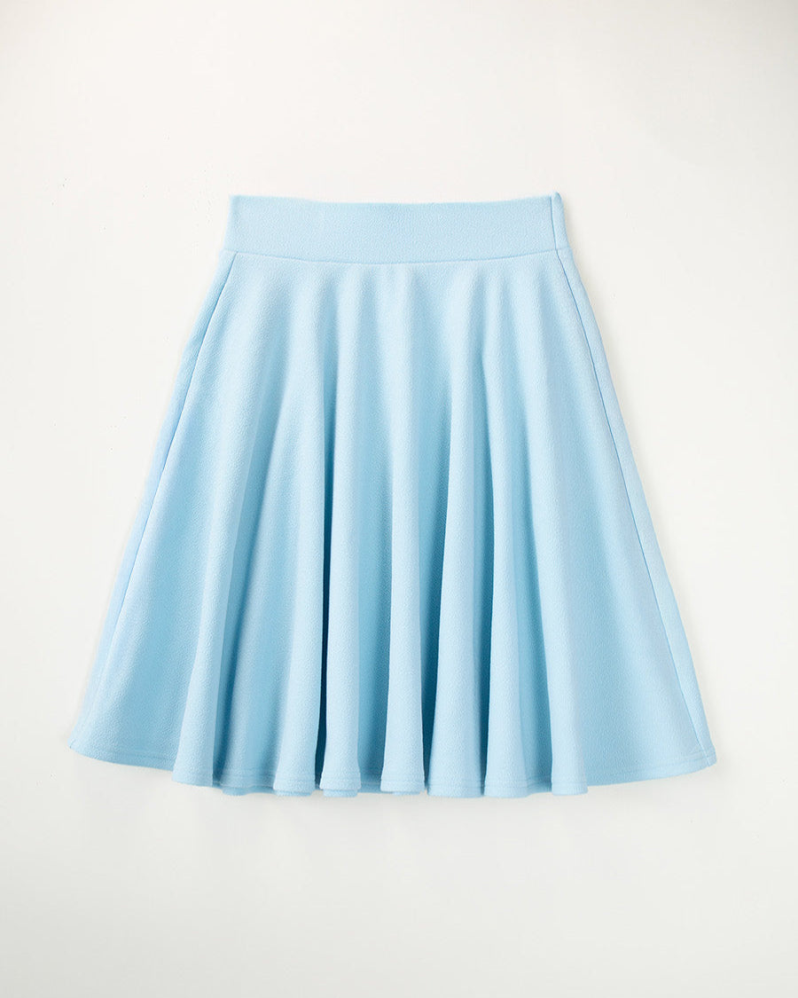 Baby Blue Long Casual A-Line Skirt