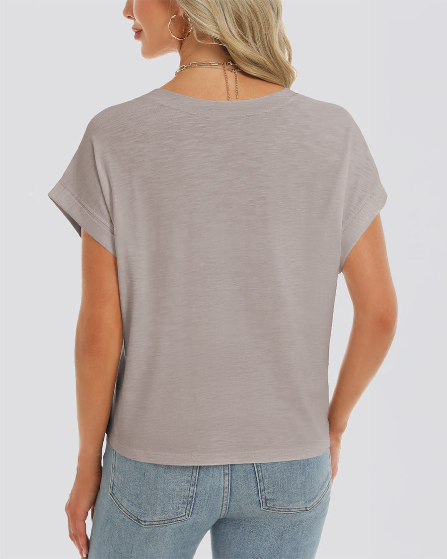 Grey Short-Sleeve Oversized T-shirt - View 3