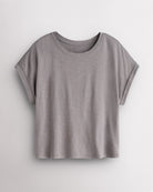 Women’s oversized short sleeve t-shirt in grey with relaxed fit and rolled cuffs