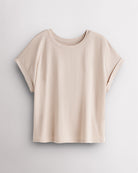 Women’s oversized short sleeve t-shirt in oat milk with relaxed fit and rolled cuffs