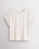 Women’s oversized short sleeve t-shirt in off white with relaxed fit and rolled cuffs