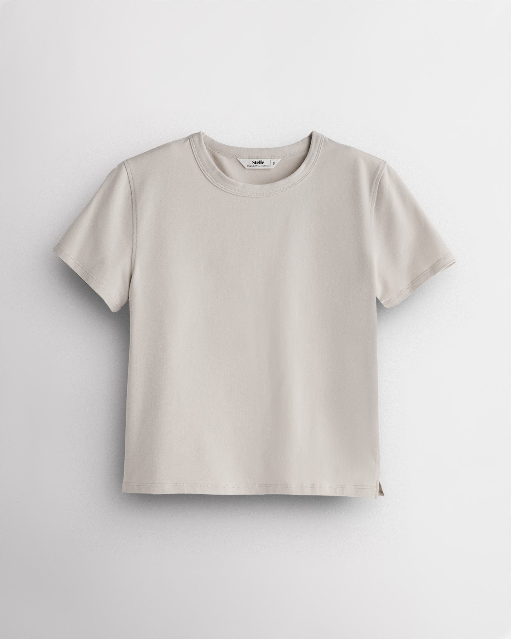 Women’s Short Sleeve Basic T-Shirt in White Beige