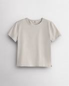 Women’s Short Sleeve Basic T-Shirt in White Beige