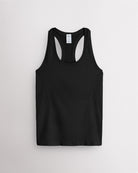 Black Stelle women's seamless racerback tank top with a round neckline.