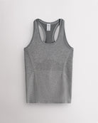 Grey Stelle women's seamless racerback tank top with a round neckline.