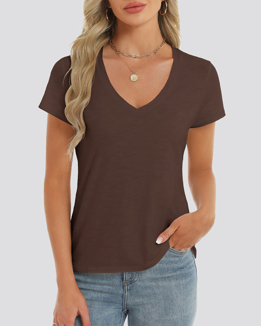 Cocoa V-Neck T-Shirt - View 2