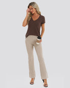 Cocoa V-Neck T-Shirt - View 4