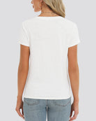 Off White V-Neck T-Shirt - View 3