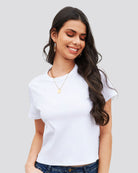 White Cotton T-Shirt - View 3