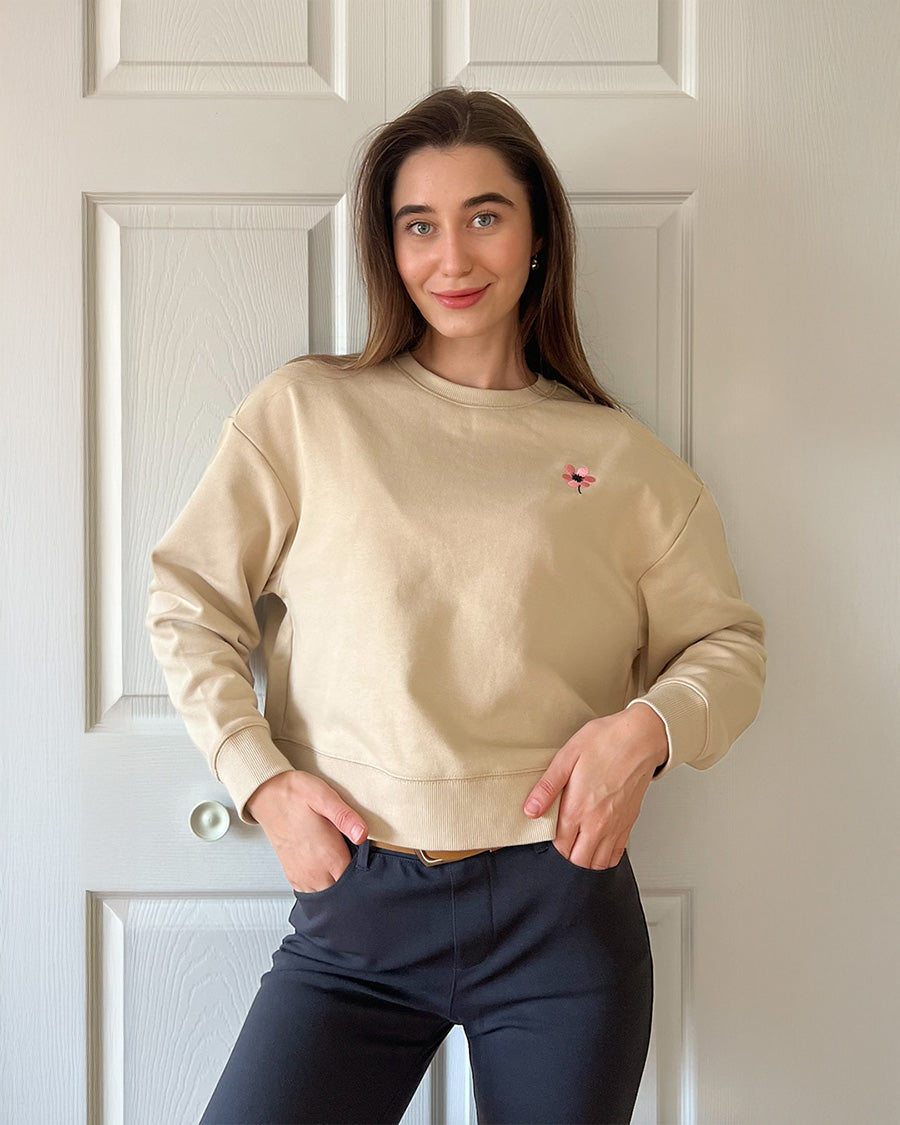 Limestone Crop Oversized Sweatshirt