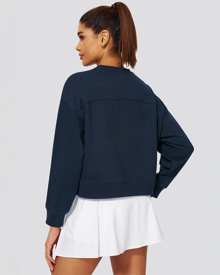 Womens cropped sweatshirts in Navy