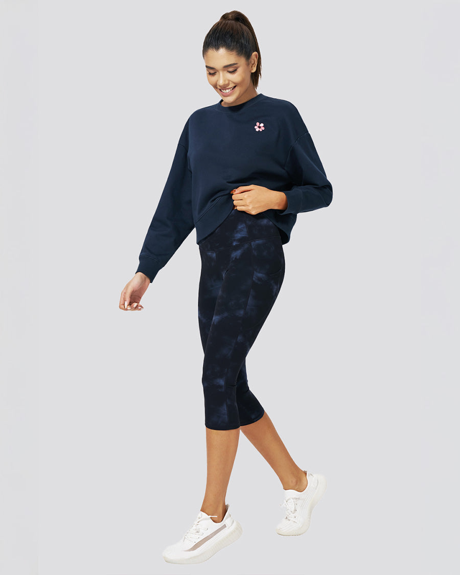Womens cropped sweatshirts in Navy