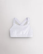 White metallic girls tank top with iridescent shimmer finish and wide straps, designed for dance and casual wear.