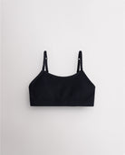 Black Stelle girls seamless cami bra with slim adjustable straps and soft ribbed support band.